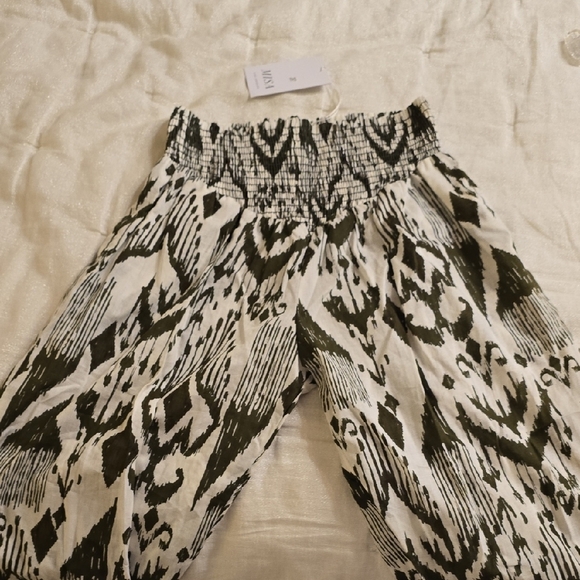 Misa Los Angeles Military Green and White Abstract Joggers - Picture 10 of 16